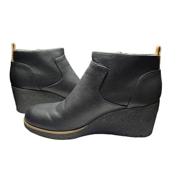 Women's Dr. Scholl's Ankle Boot Bianca Wedge Shoe Size 8.5 Outside Zip - Picture 5 of 12